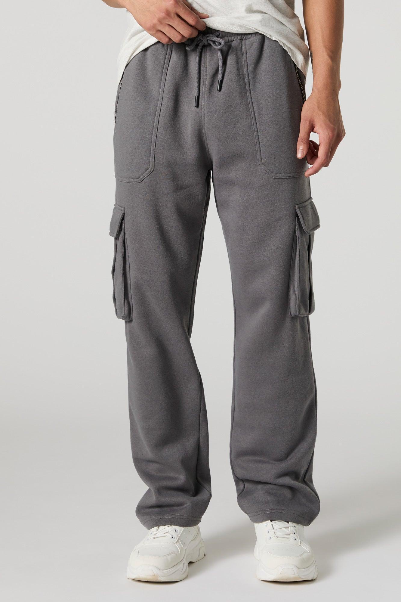 Fleece Open Bottom Cargo Jogger Male Product Image