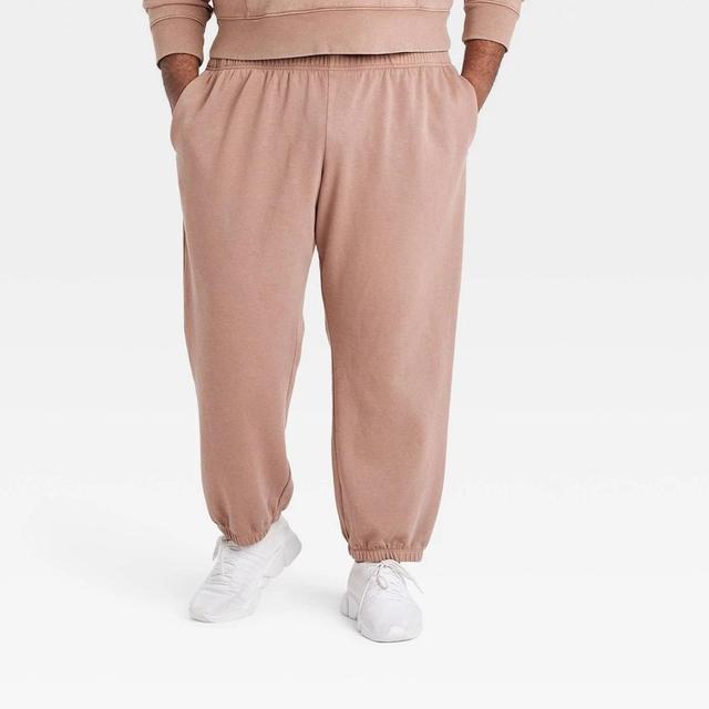 Mens Big Extra Lightweight Cotton Fleece Jogger Pants - All In Motion Light Mauve 2XL Product Image