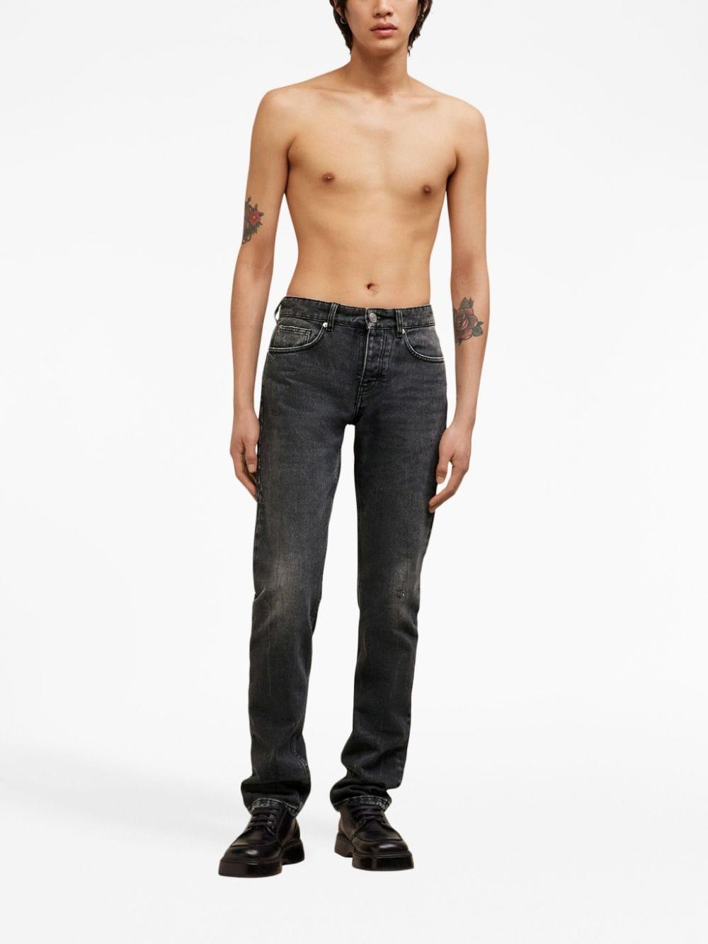 Logo-patch Straight-leg Jeans In Black Product Image