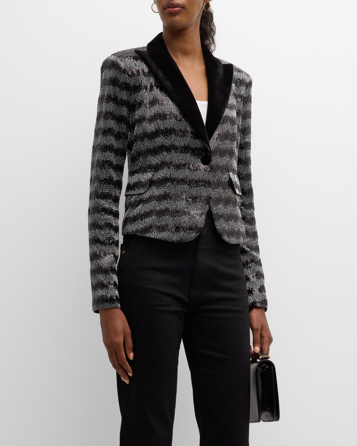 Womens Chevron Sequined Blazer Product Image