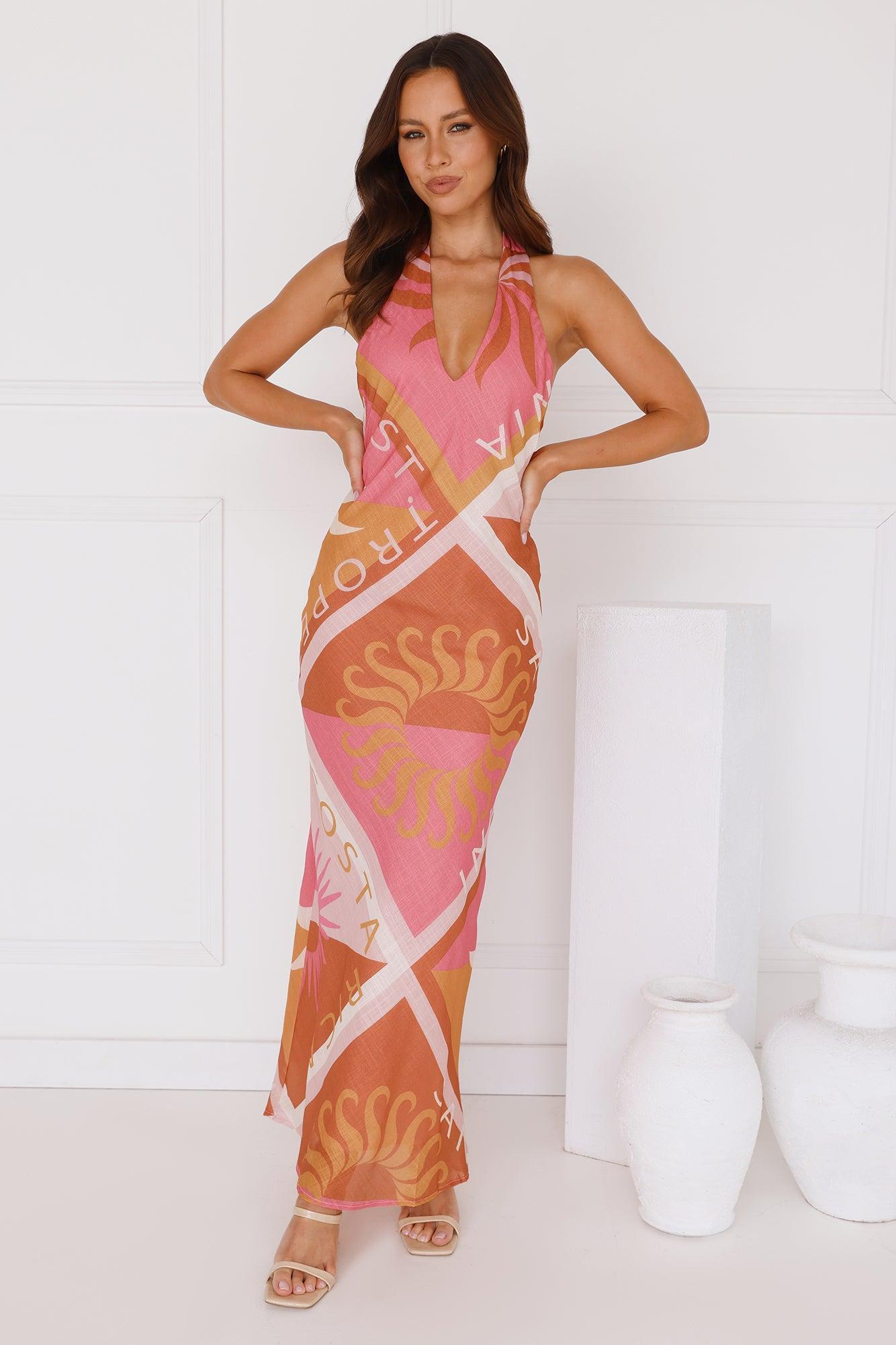 Vacation Vista Halter Maxi Dress Multi Product Image