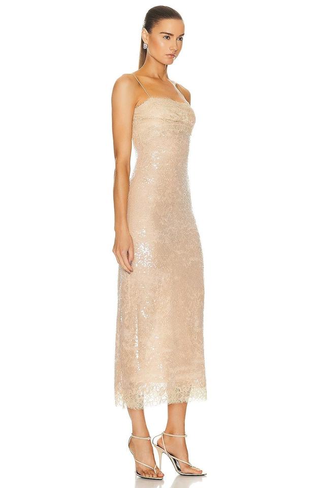 SIMKHAI Valentina Slip Dress in Beige. Product Image