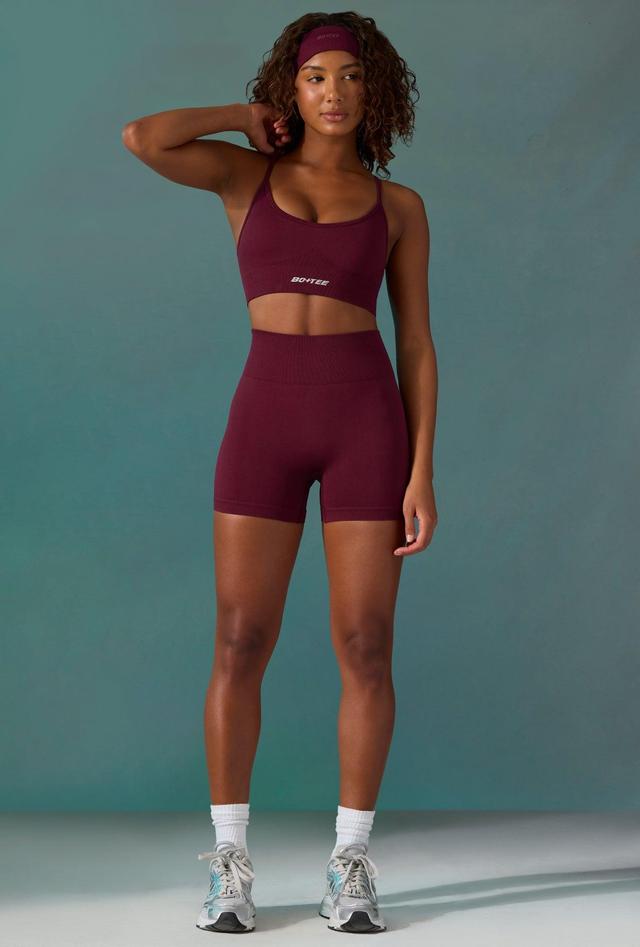 Super Sculpt Seamless Mini Shorts in Plum Product Image