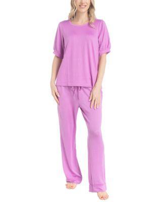 Muk Luks Womens 2-Pc. I Heart Lounge Printed Pajamas Set Product Image