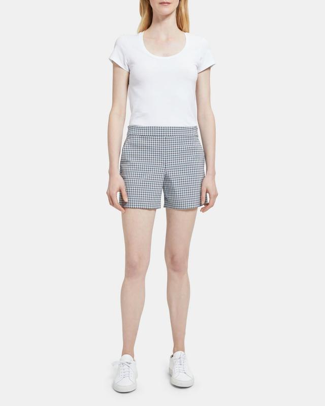 Tailored Short in Viscose Check Product Image