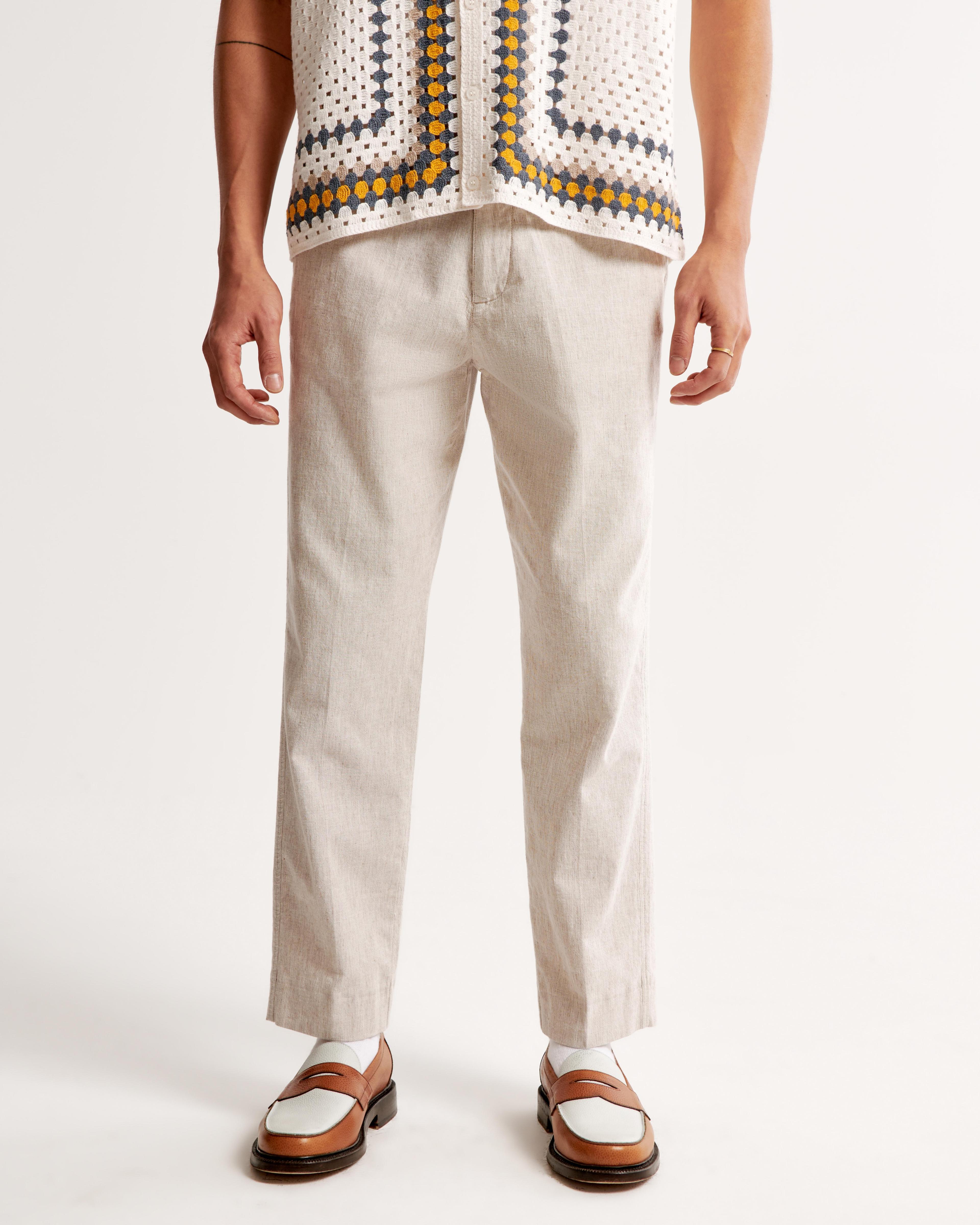 Loose Linen-Blend Permacrease Trouser Product Image