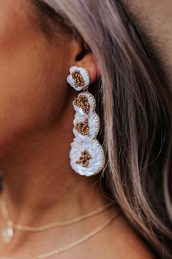 Breezy Blooms Earrings In White Product Image