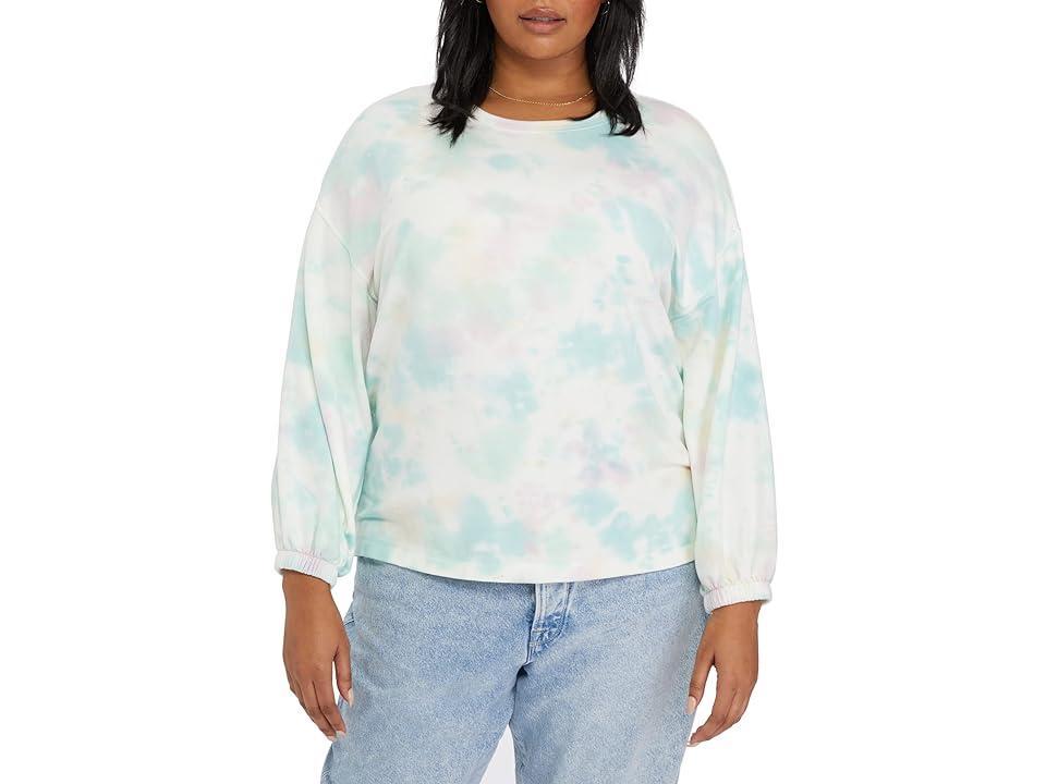 Sanctuary Perfect Fleece Sweatshirt in Tie-Dye (Stained Glass Marble) Women's Clothing Product Image