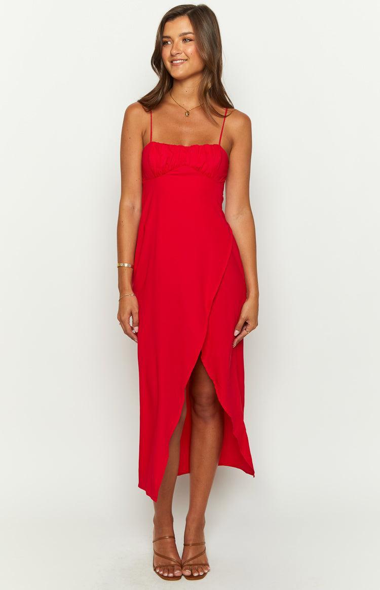 Kirrily Red Midi Dress Product Image