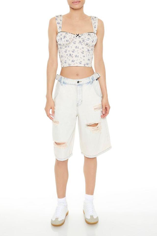 Distressed Denim Bermuda Shorts | Forever 21 Product Image