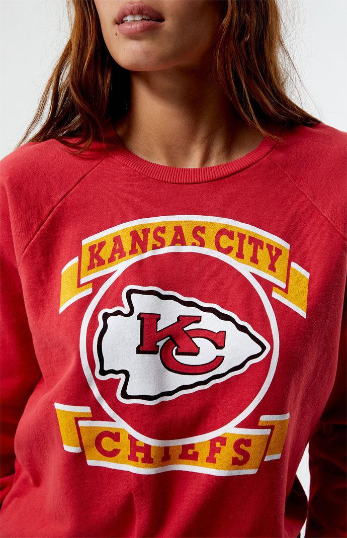 Junk Food Women's Kansas City Chiefs Banner Crew Neck Sweatshirt Product Image