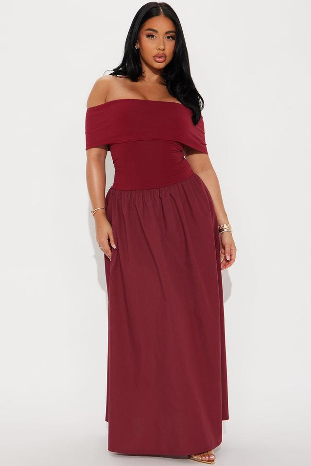 Alice Poplin Maxi Dress - Burgundy Product Image