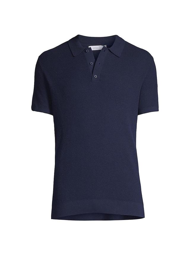 Mens Textured Knit Polo Shirt Product Image