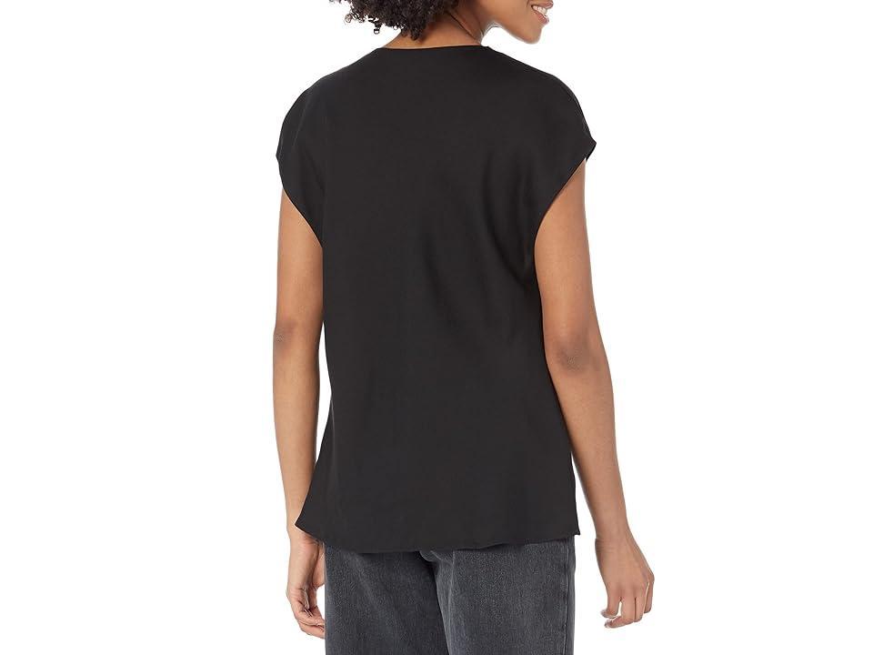 Womens Cowlneck Cap-Sleeve Blouse Product Image