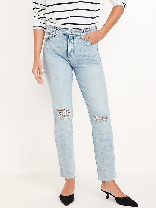 High-Waisted Vintage Slim Jeans Product Image