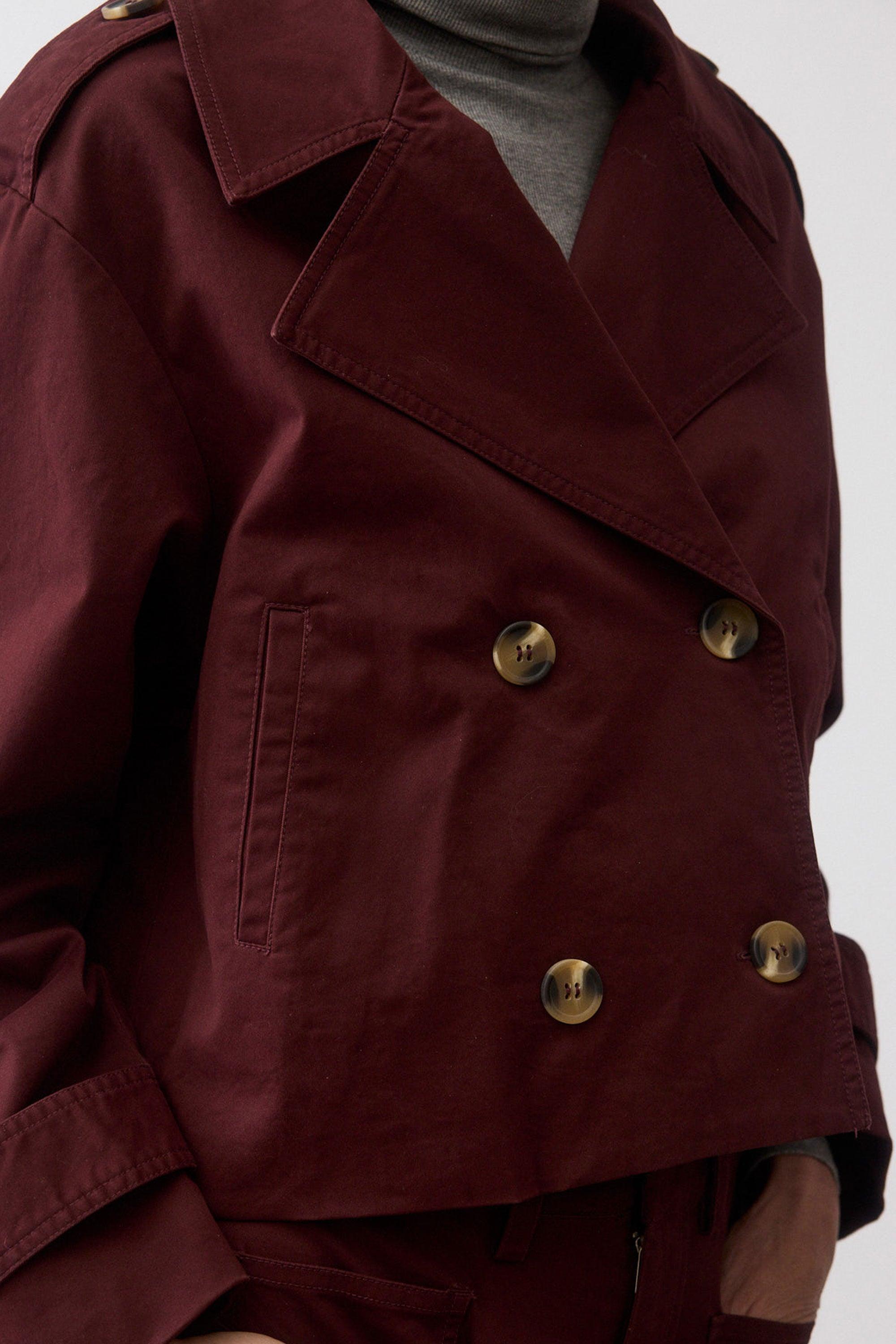 Classic Cropped Twill Trench Coat Product Image