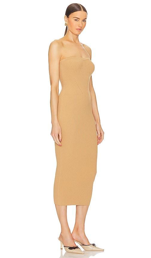 L'Academie Fayola Rib Tube Dress in Tan. - size M (also in L, XL) Product Image