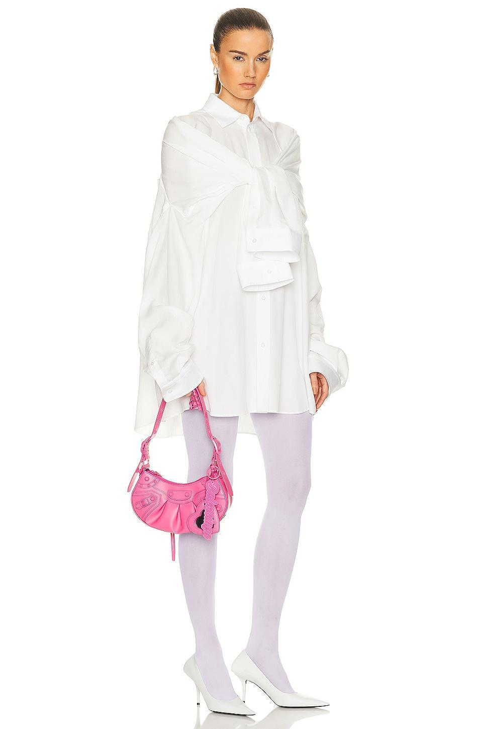 Balenciaga Le Cagole Latex XS Shoulder Bag in Fuchsia Product Image