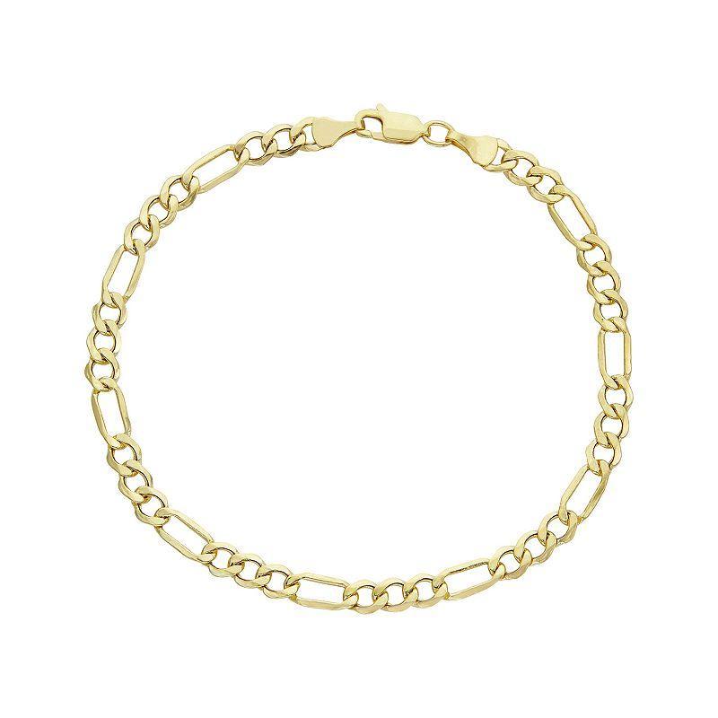 Mens 10k Gold 4.65 mm Figaro Chain Bracelet Yellow Product Image