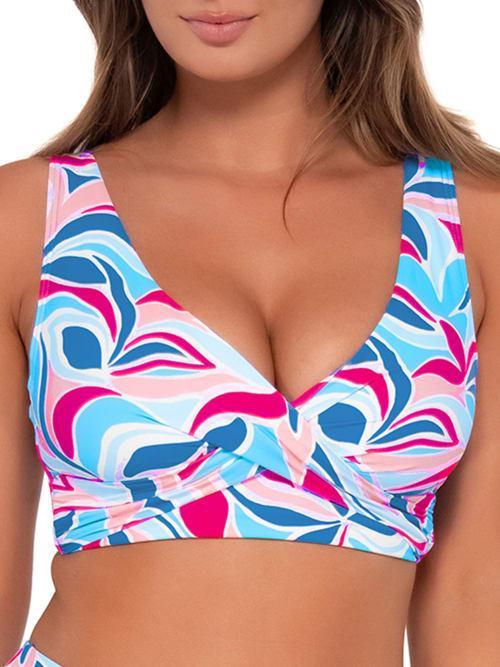 Printed Underwire Wrap Bikini Top Product Image