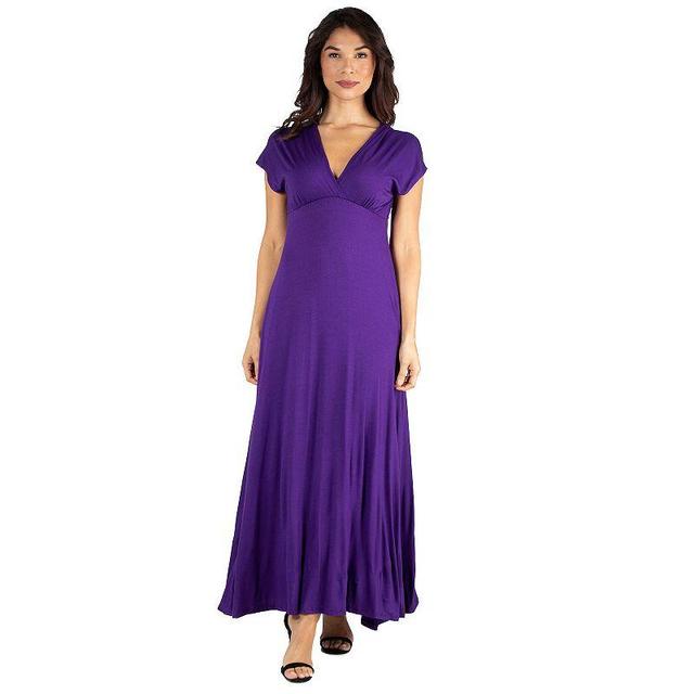 Womens 24seven Comfort Apparel Cap Sleeve V-Neck Maxi Dress Product Image