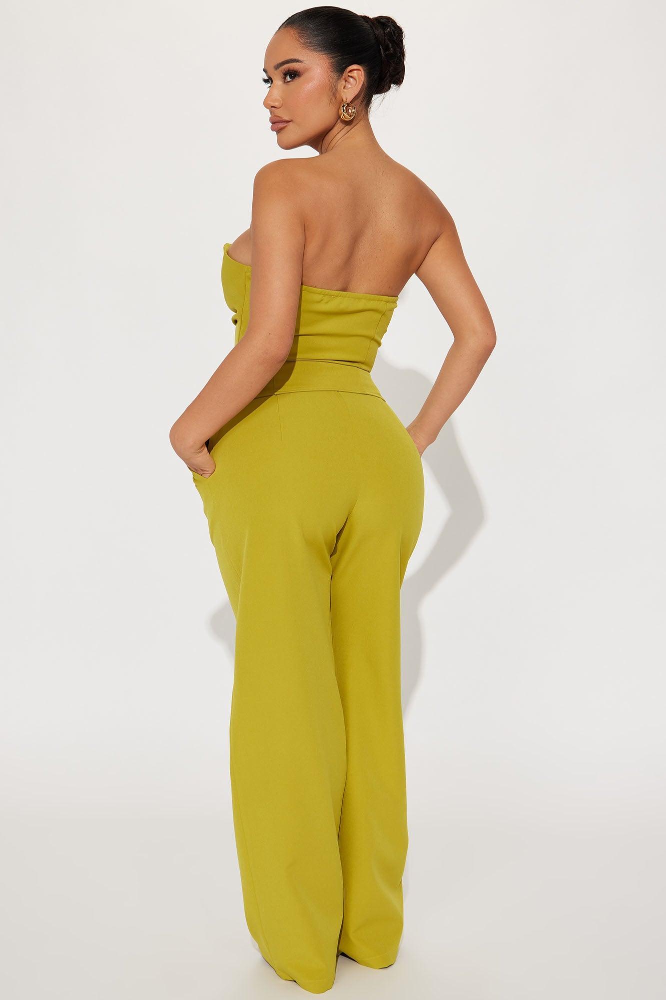 Feel My Vibe Pant Set - Chartreuse Product Image