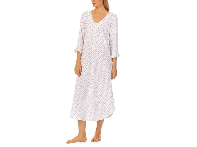 Eileen West 3/4 Sleeve Long Gown (Mini Rose) Women's Pajama Product Image