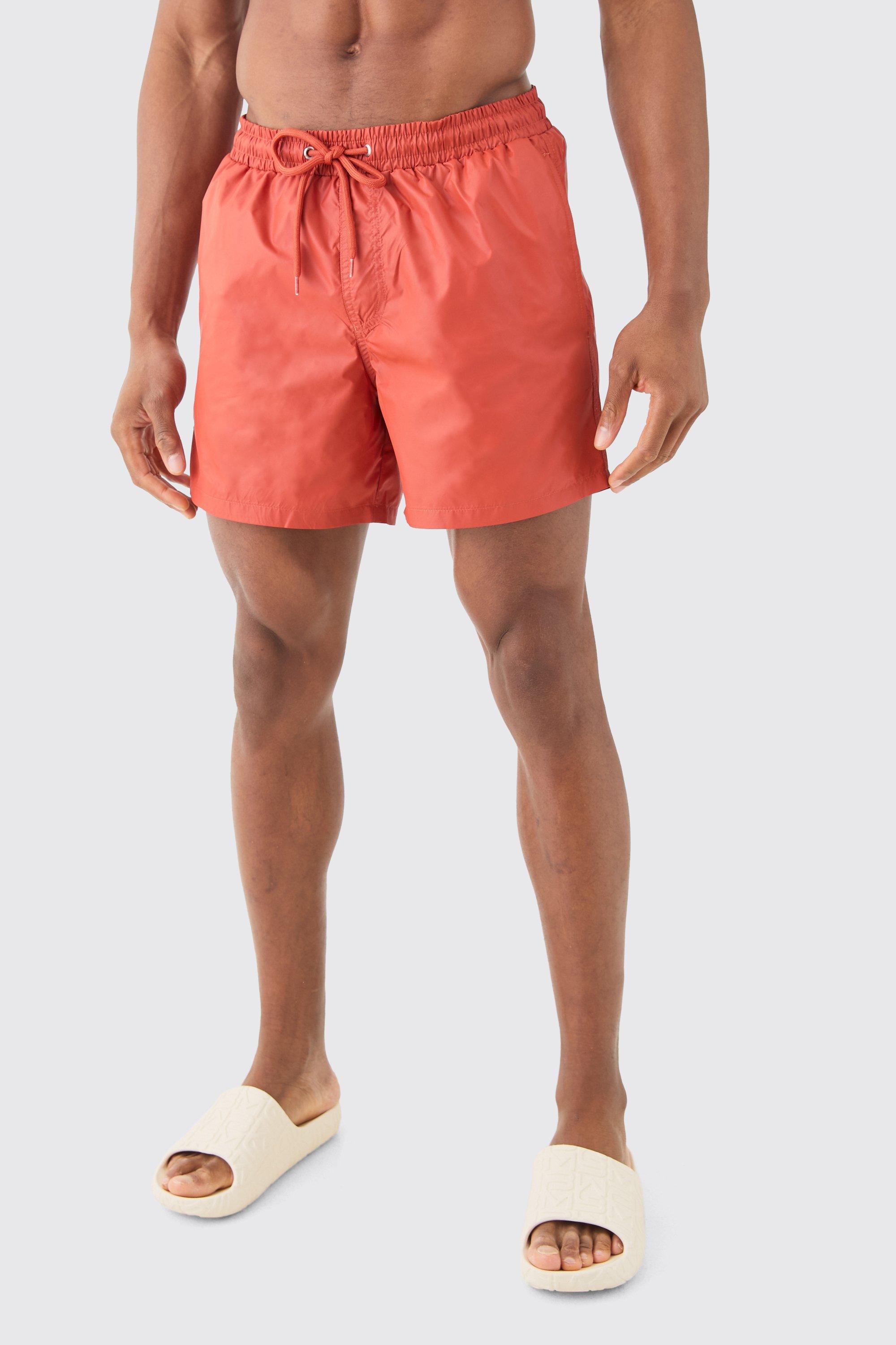 Mid Length Matte Swim Trunks | boohooMAN USA Product Image