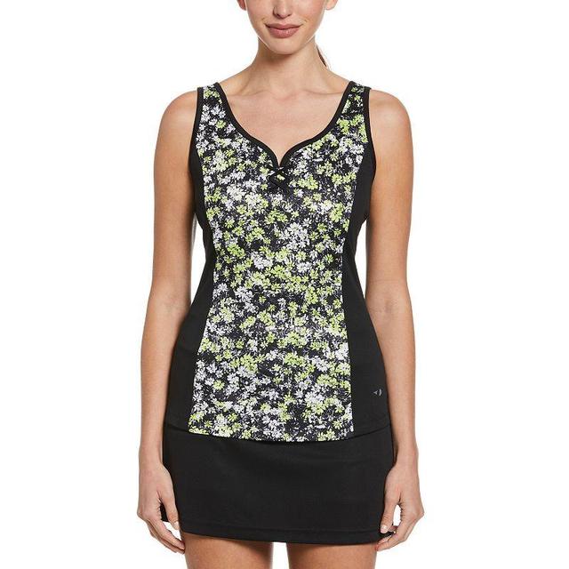 Womens Grand Slam Floral Strappy Tennis Tank Top Black Product Image