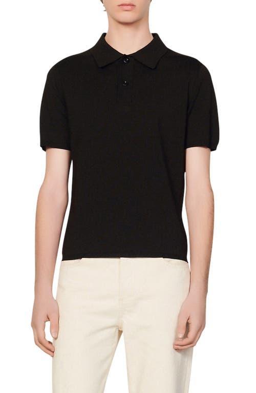 Mens Short-Sleeve Knitted Polo Shirt Product Image