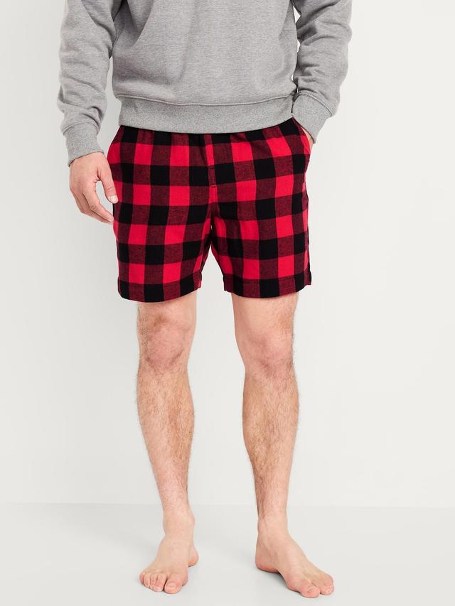 Flannel Pajama Shorts for Men Product Image