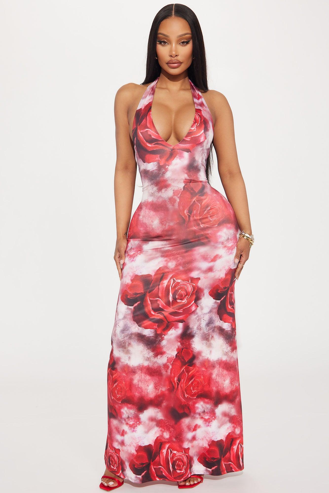 Roses Are Me Maxi Dress - Red Product Image