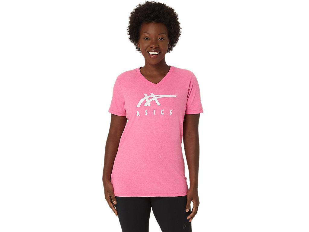 Womens ASICS Stripes V-Neck Product Image