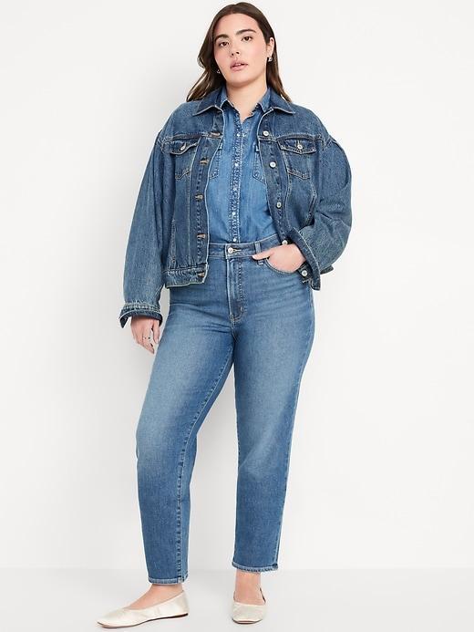 High-Waisted Built-In Warm OG Straight Ankle Jeans Product Image