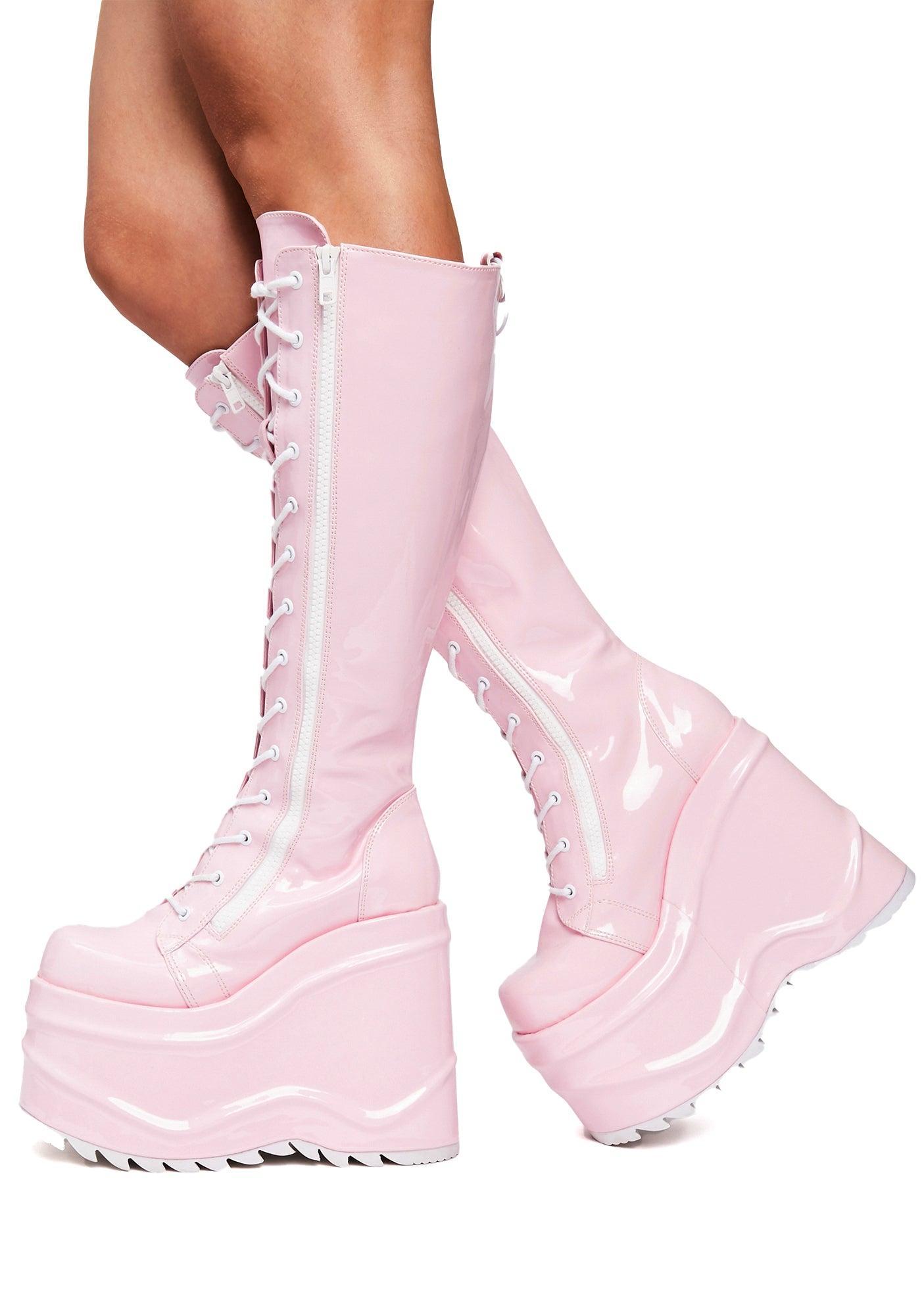 Sweet Evil Intentions Wedge Knee High Boots Male Product Image