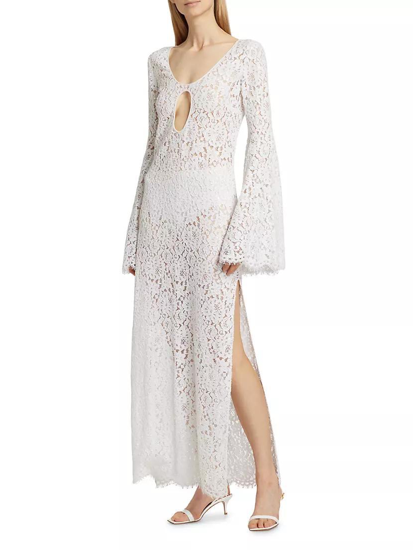 Sequin-Embellished Cotton-Blend Lace Gown Product Image