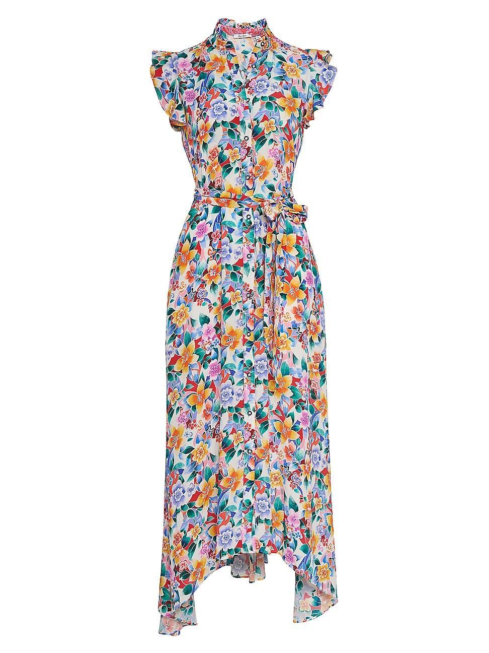 Sadie Floral-Print Ruffle-Trim Maxi Dress Product Image