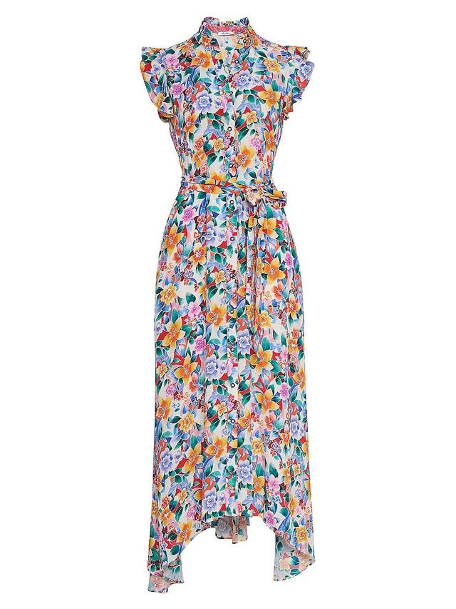 Womens Sadie Silk-Blend Floral Maxi Dress Product Image