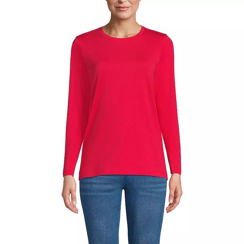 Petite Lands End Relaxed-Fit Supima Cotton Crewneck Tee, Womens Product Image