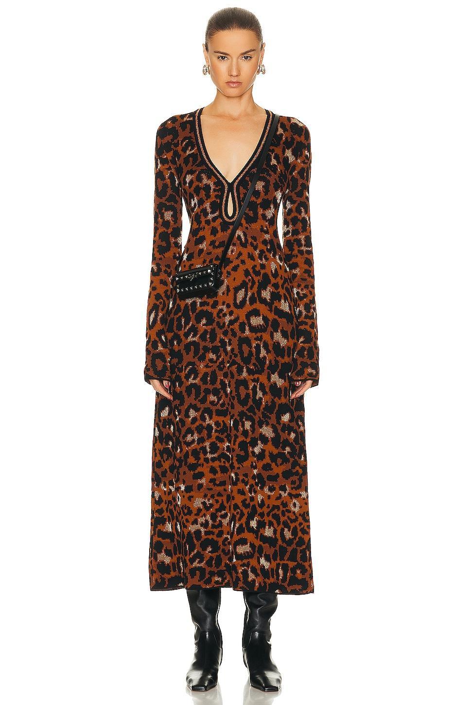 Johanna Ortiz Amur Midi Dress in Brown Product Image