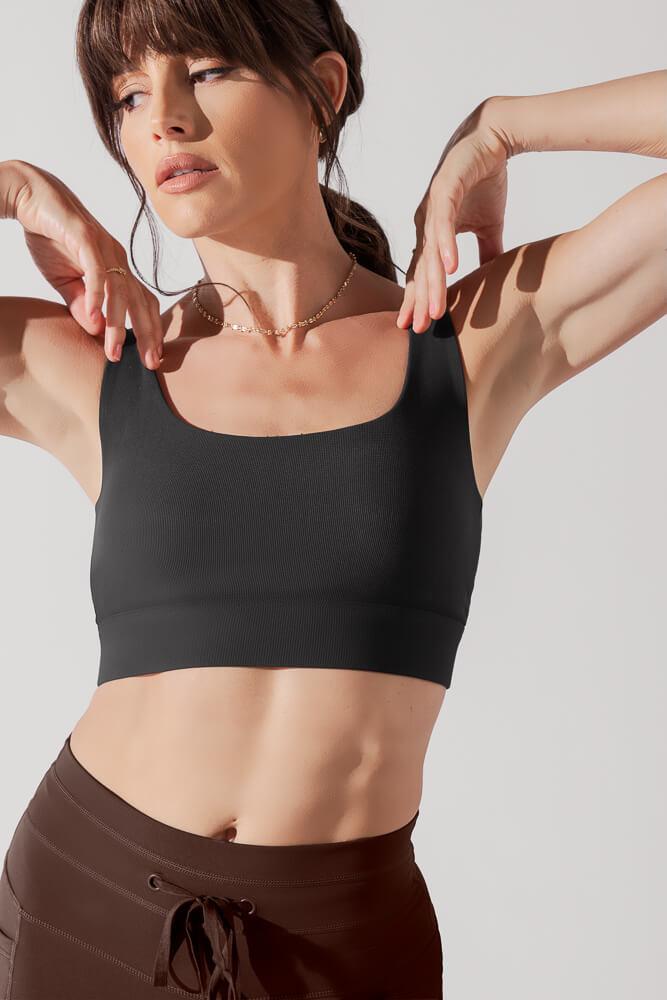 Adventure Scoop Bra (Ribbed) - Charcoal product image