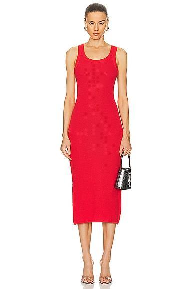 Moschino Jeans Midi Tank Dress in Red Product Image