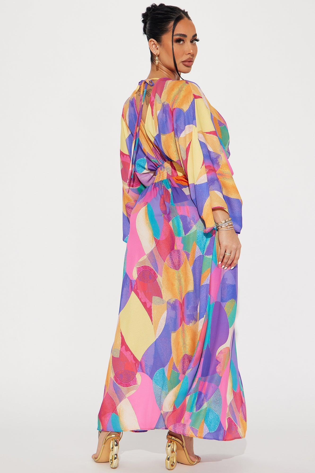 Costa Rica Kaftan Maxi Dress - Yellow/combo Product Image