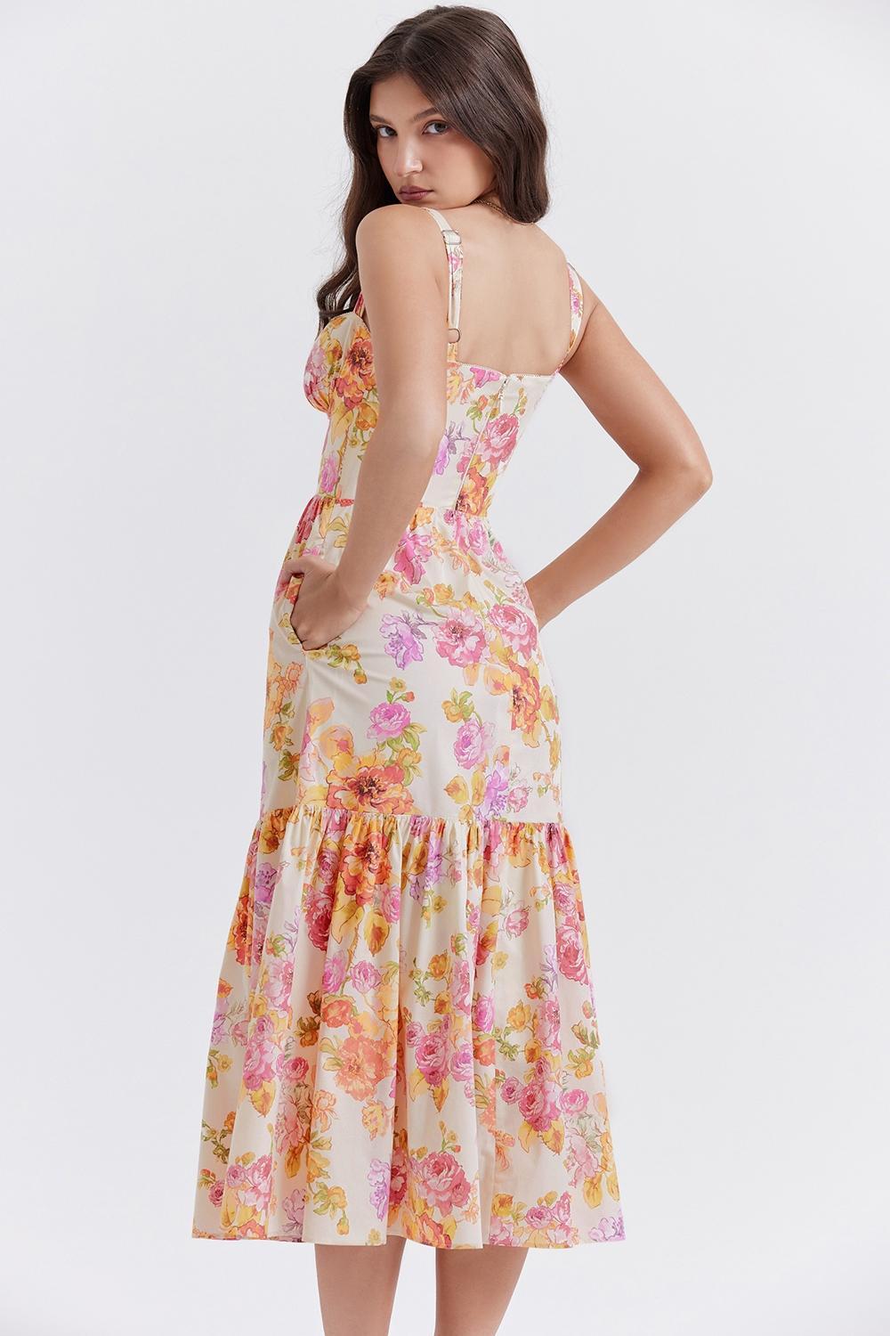 Elia Ivory Floral Midi Sundress Product Image