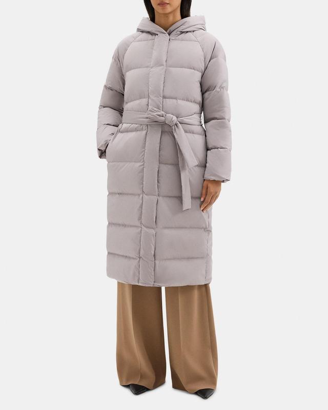 Hooded Wrap Puffer Coat in City Poly Product Image