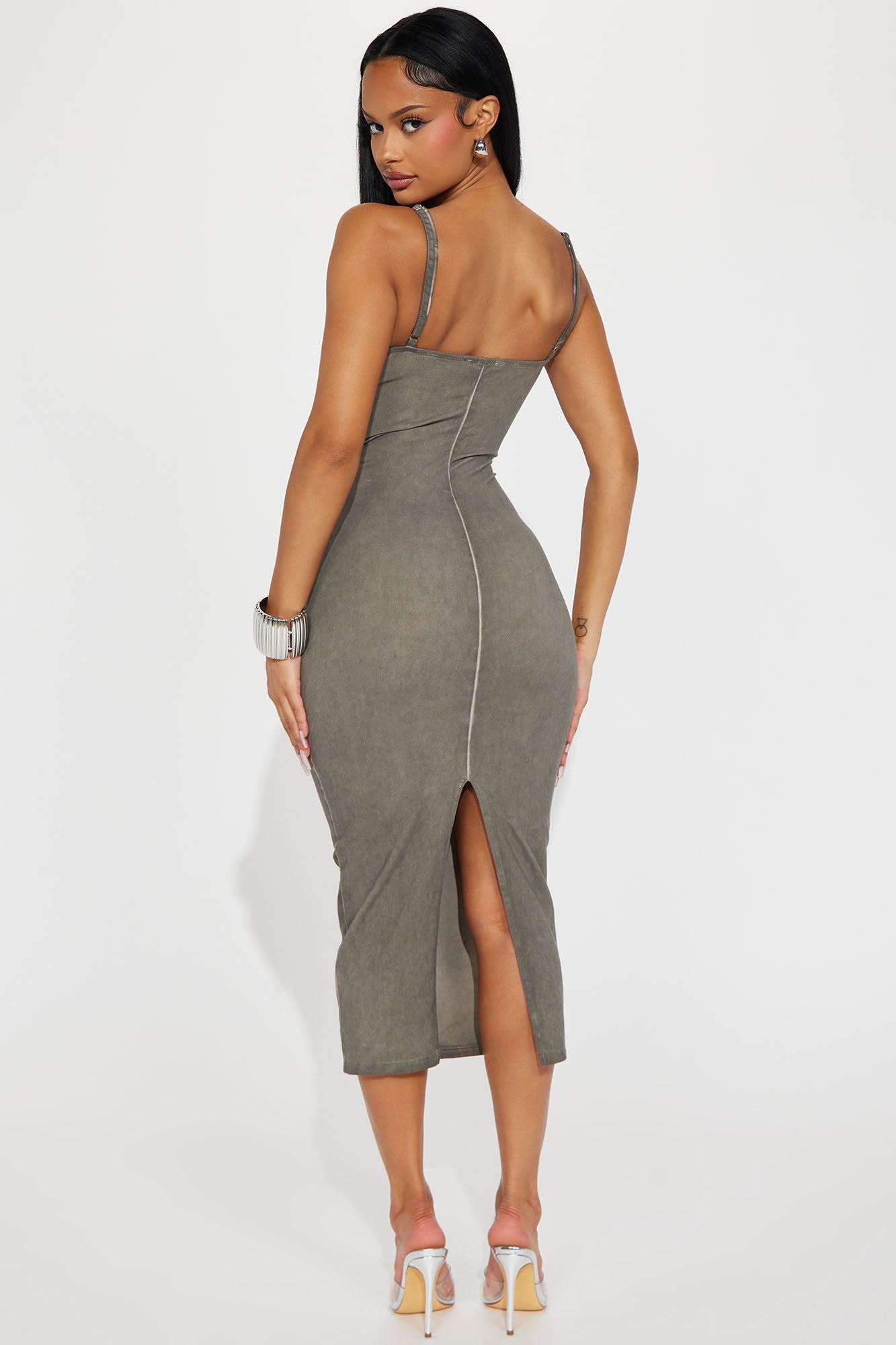 Lizette Midi Dress - Grey Product Image