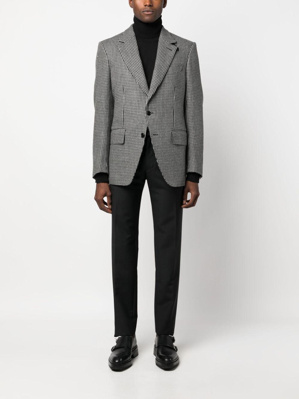 TOM FORD Houndstooth-pattern Single-breasted Blazer In Black & White Product Image