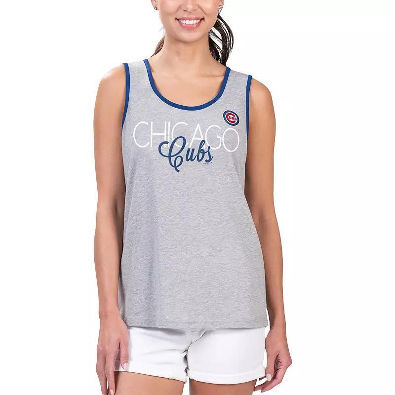 Womens G-iii 4Her by Carl Banks Gray Chicago Cubs Fastest Lap Tank Top Product Image