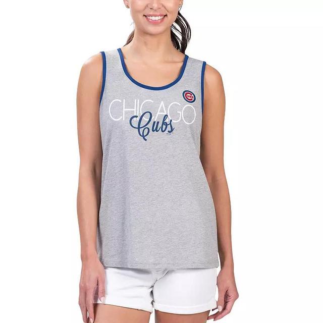 Womens G-iii 4Her by Carl Banks Gray Chicago Cubs Fastest Lap Tank Top Product Image