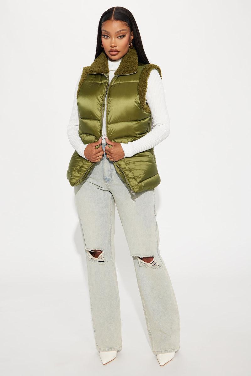 Cozy Feels Vest - Olive Product Image